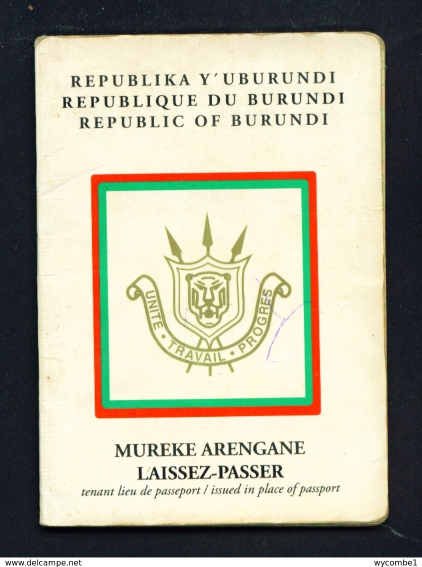 BURUNDI - Complete Expired Laissez-Passer Passport. Good Condition With No Visas Or Entry Exit Stamps. - Historical Documents