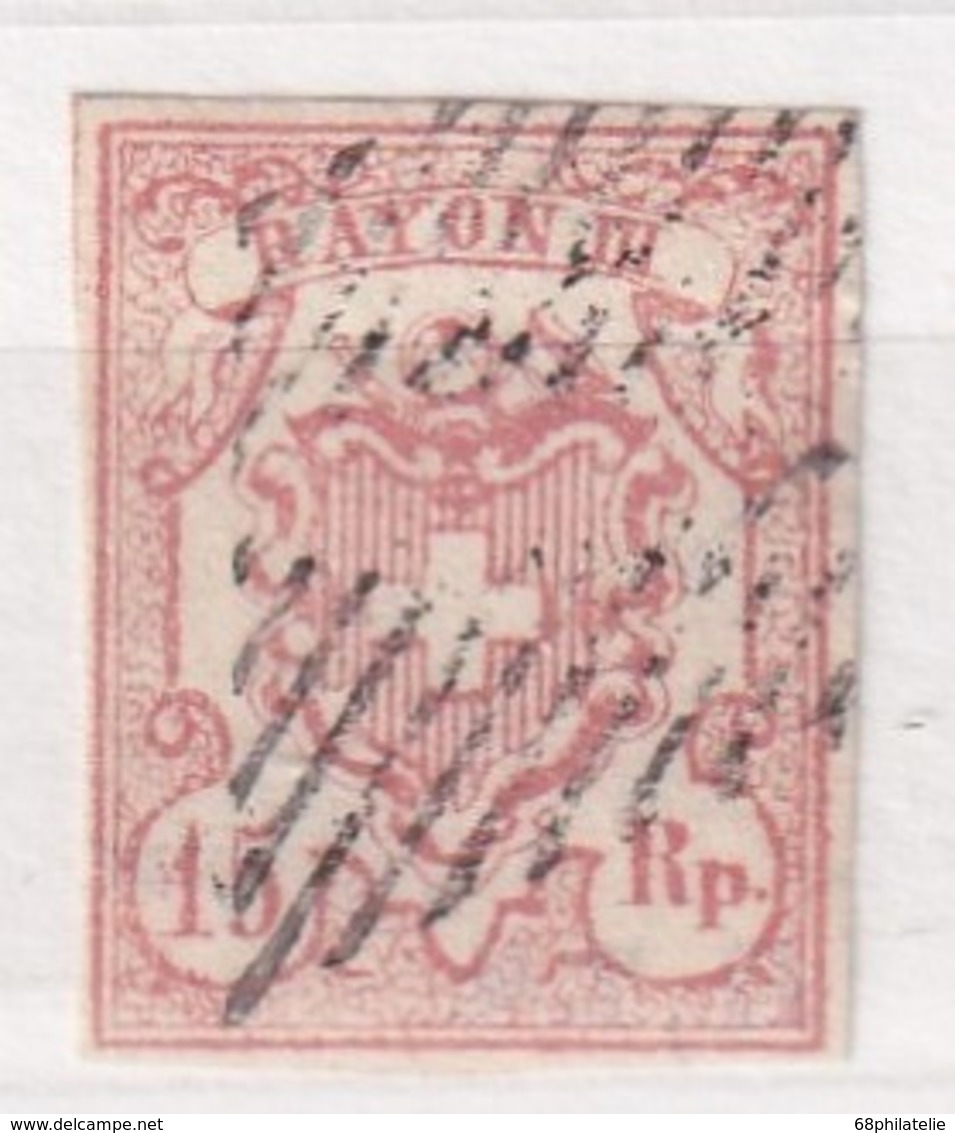 SUISSE 1852 RAYON III     15 Rp  GRANDS CHIFFRES - 1843-1852 Kantonalmarken Und Bundesmarken