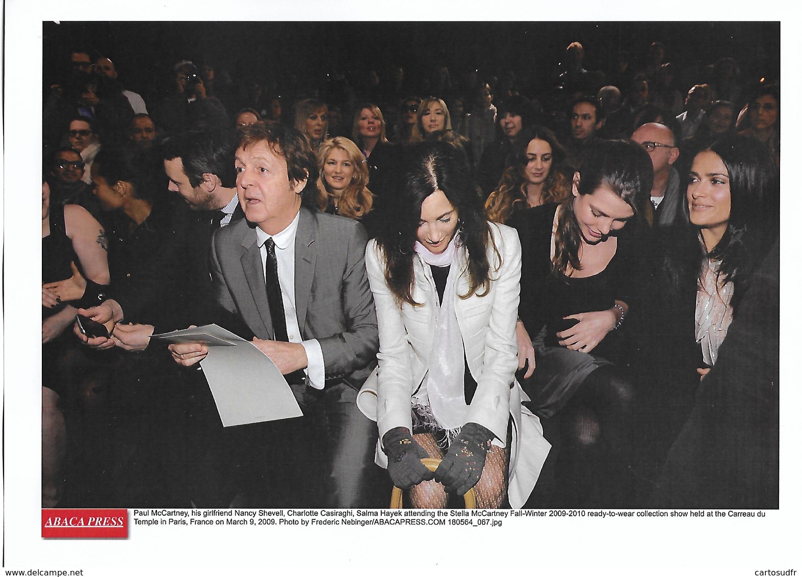 COLLECTION SHOW HELD AT THE TEMPLE IN PARIS Paul McCARTNEY,Nancy SHEVELL,Charlotte CASIRAGHI,Salma HAYEK - Célébrités