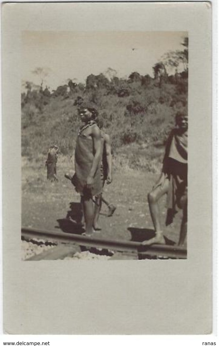 CPA Afrique Noire Carte Photo RPPC Non Circulé Construction Du Chemin De Fer à Identifier - Non Classificati