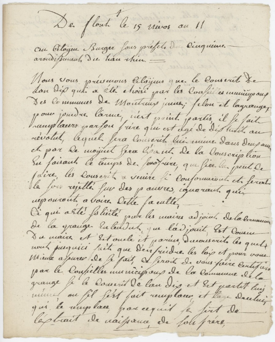 Montreux Jeunes Et Lagrange Conscrit An 11- 5.1.1803 Lettre En Franchise - 1801-1848: Precursors XIX