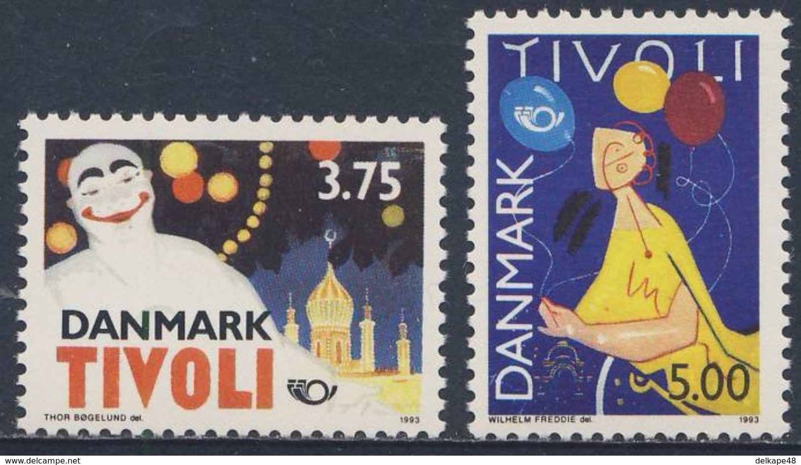 Danmark Denmark Dänemark 1993 Mi 1054 /5 ** Posters / Plakat - 150th Ann. Tivoli / Vergnügungspark Tivoli, Kopenhagen - Andere & Zonder Classificatie