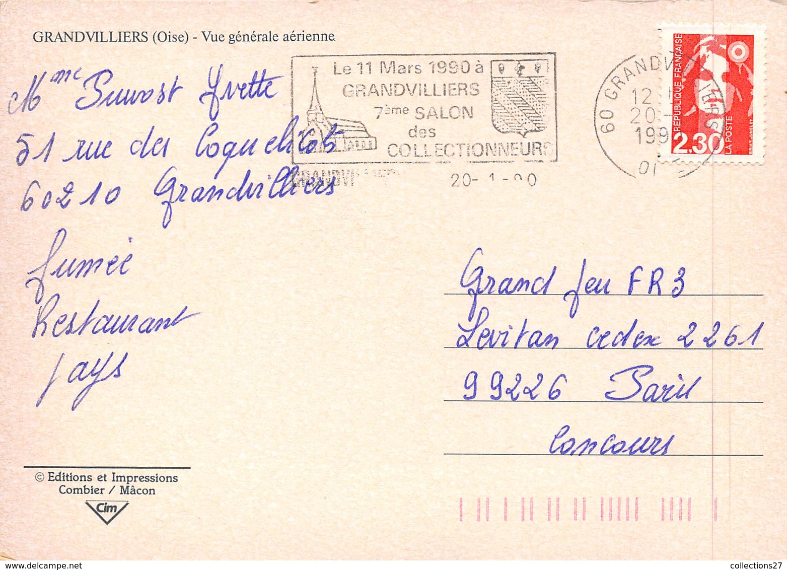 60-GRANDVILLIERS- VUE GENERALE AERIENNE - Grandvilliers
