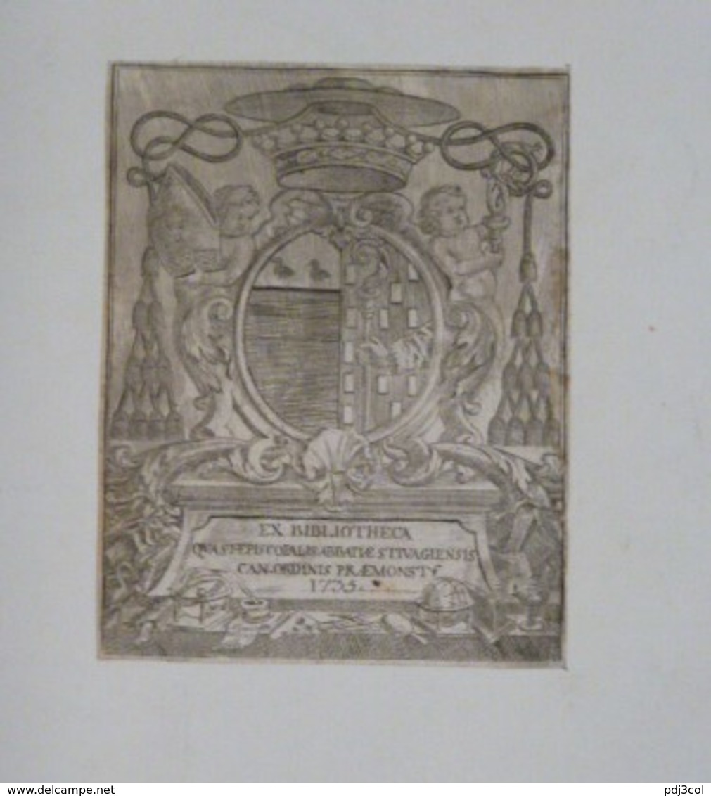 Ex-libris Armorié Français XVIIIème - Abbaye D'Etival - Charles-Louis Hugo, Abbé D'Etival, Evêque De Ptolémaïde - Ex Libris