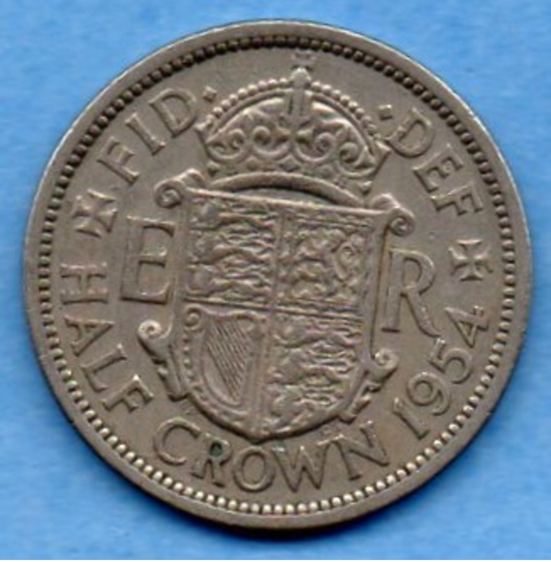 (r65)  GREAT BRITAIN / GRANDE BRETAGNE  1/2  HALF CROWN 1954  ELIZABETH II - K. 1/2 Crown