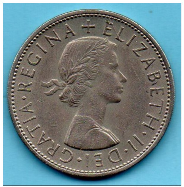 (r65)  GREAT BRITAIN / GRANDE BRETAGNE  1/2  HALF CROWN 1954  ELIZABETH II - K. 1/2 Crown