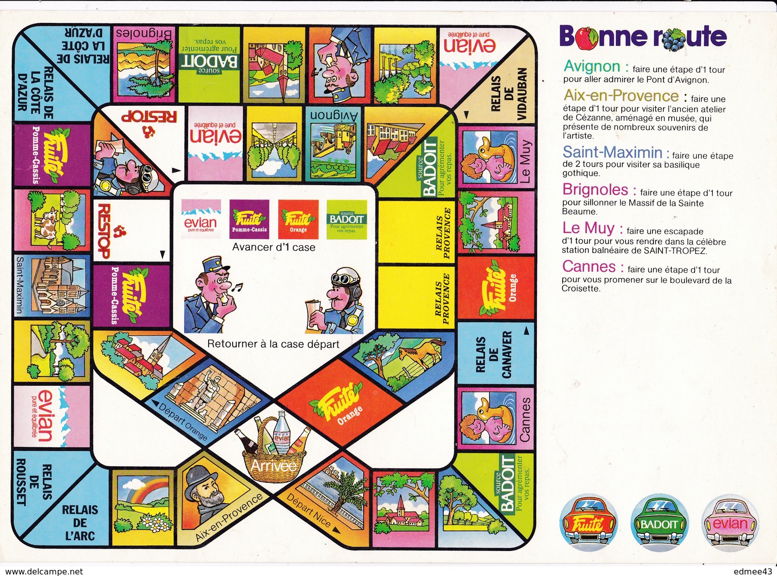 L'une Des 9 Versions Du Jeu Publicitaire Bonne Route ! édité Par La Société Evian, Années1980 - Autres & Non Classés