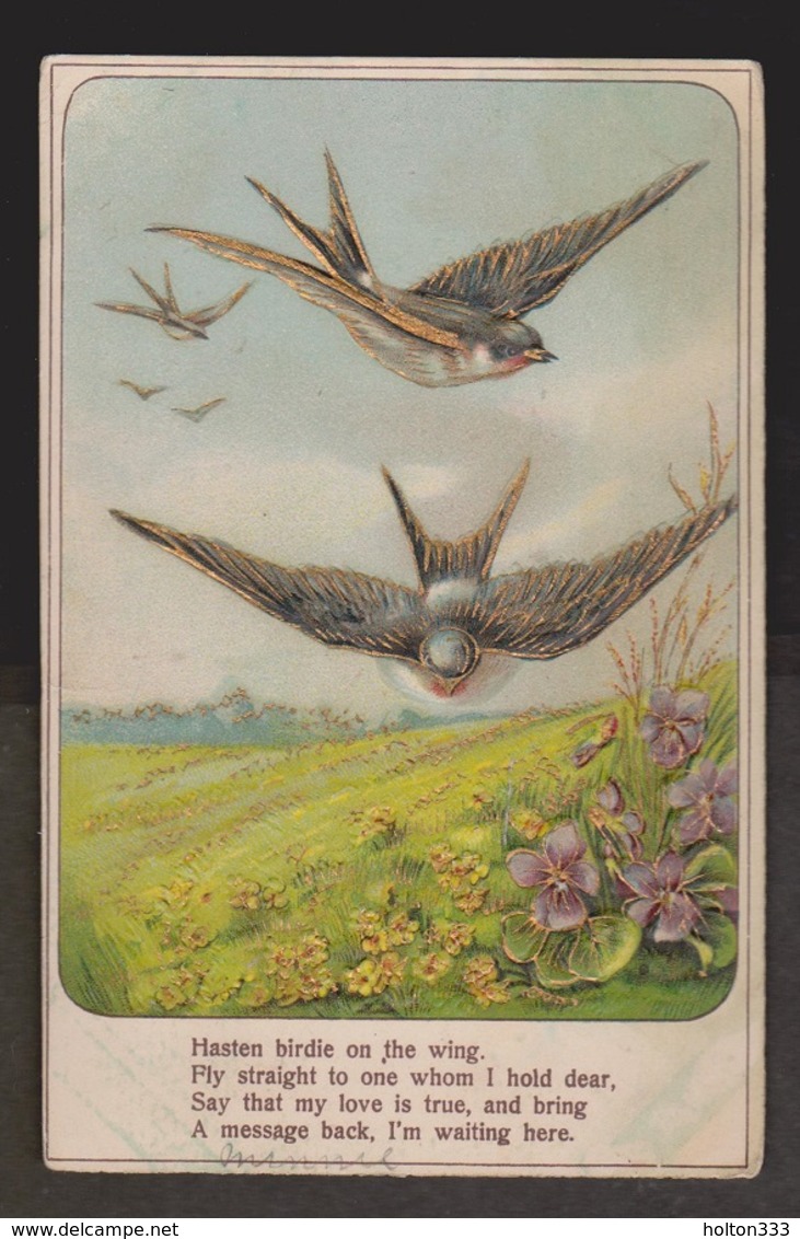 General Greetings - Birds & Flowers - Used 910 - Stamp Missing - Other & Unclassified