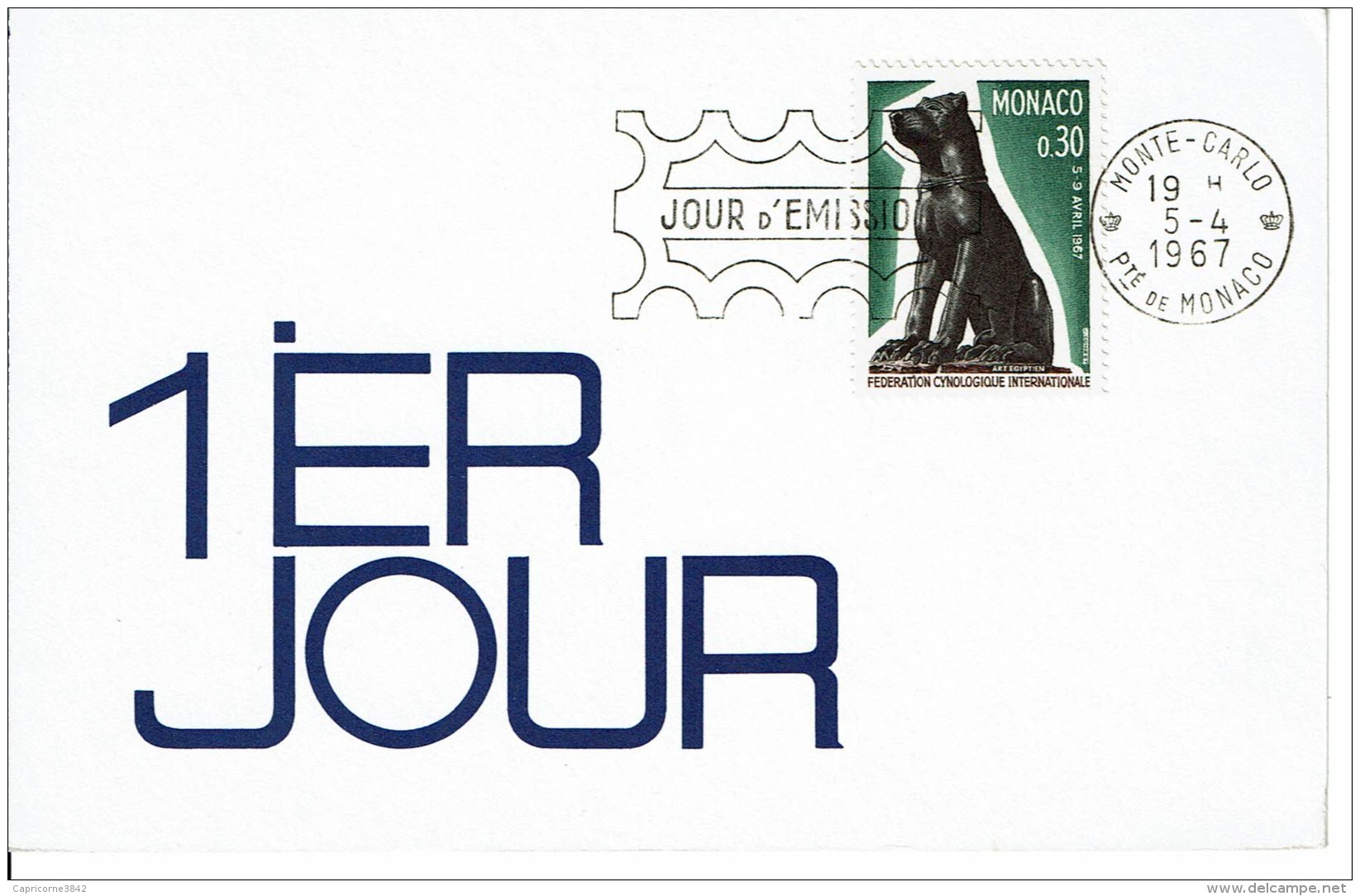 1967 - Monaco - FDC - Congrès De La Fédération Cynologique Internationale (Tp N° 722) - FDC