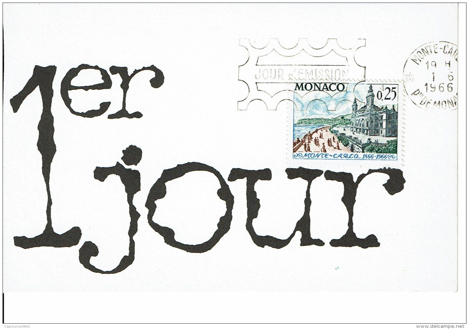 1966 - Monaco - FDC -  Centenaire De Monte Carlo (Tp N° 691) Sur Carte - FDC