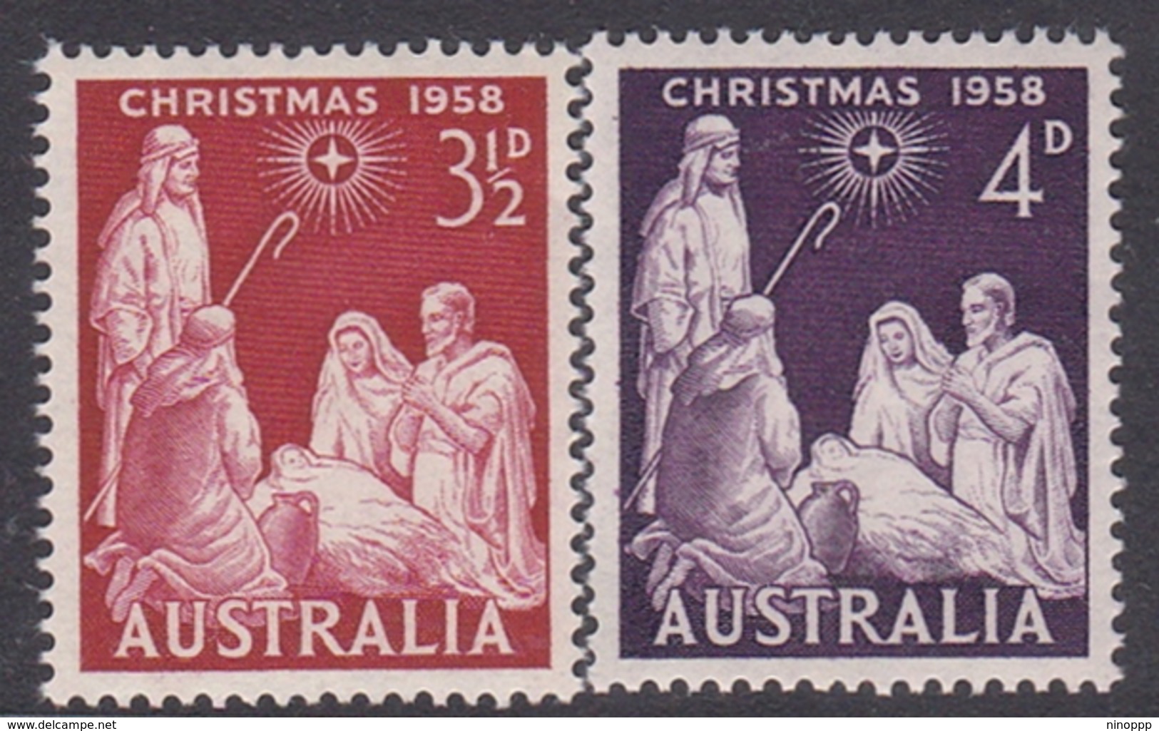 Australia ASC 339-340 1958 Christmas, Mint Never Hinged - Ungebraucht