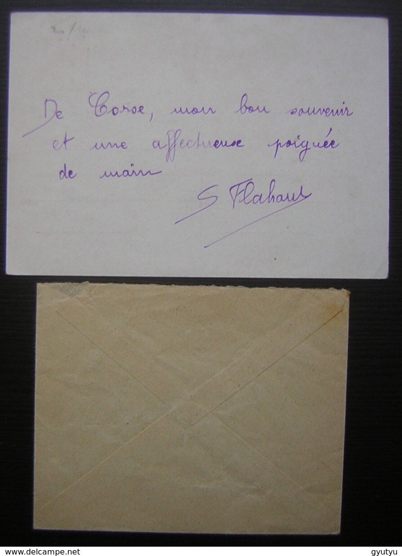 Corse Pétain, Lot D'une Lettre Et D'un Entier Postal Oblitérés En Corse: Figari Et Ochiatana - 1921-1960: Période Moderne