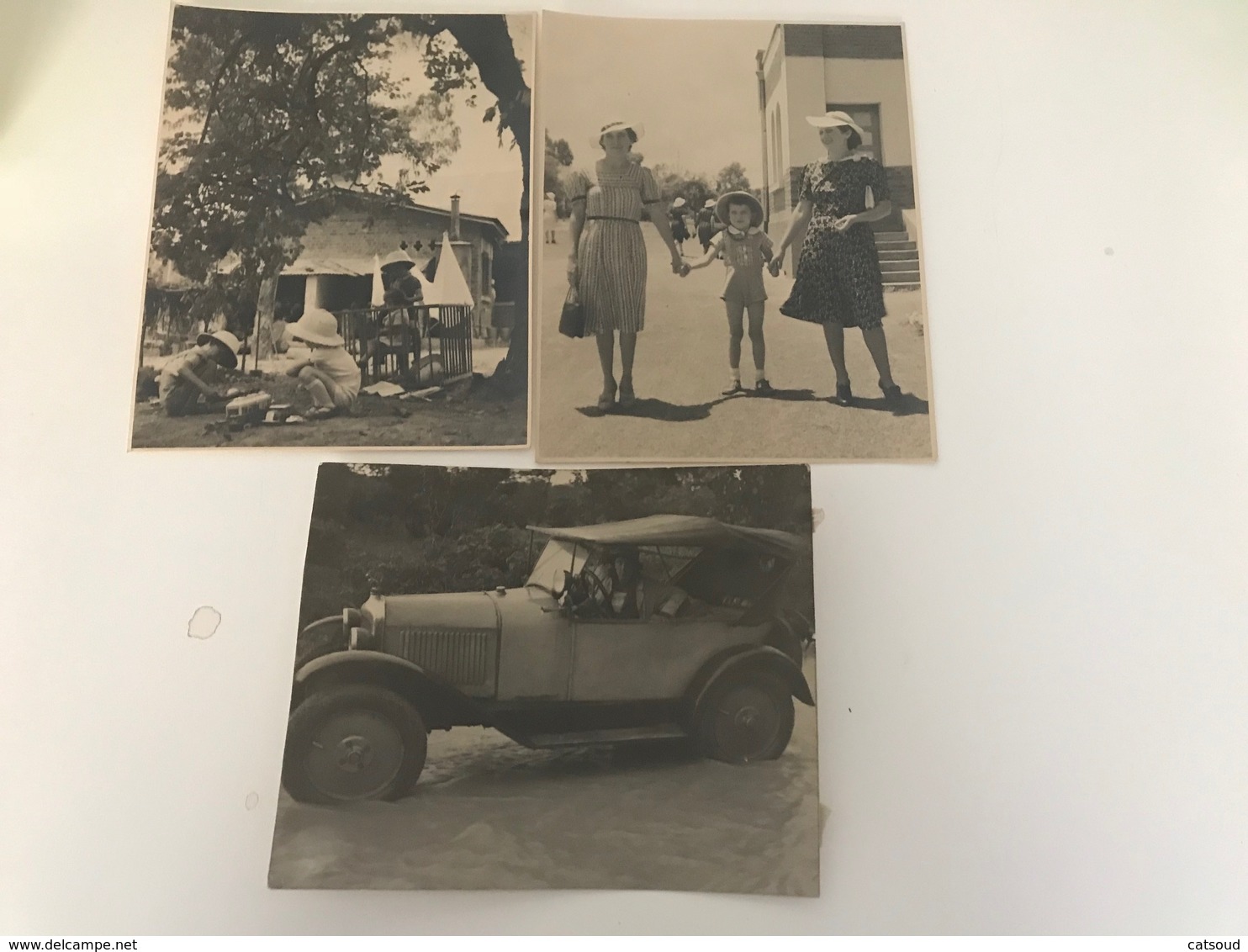 Lot De 3 Photographies Anciennes - Automobiles