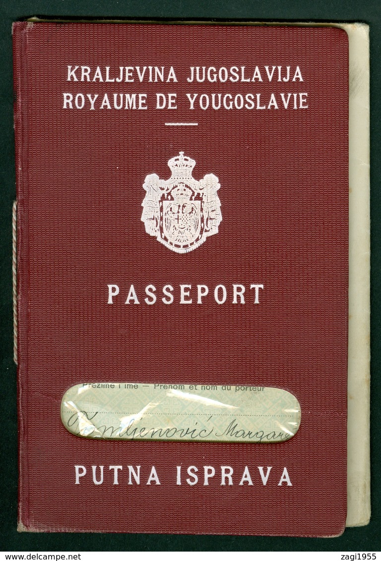 Yugoslavia Kingdom 1932 Passeport Tomljenovic Tax Visa Austria Czechia France Switzerland Hungary Germany Italy - Sonstige & Ohne Zuordnung