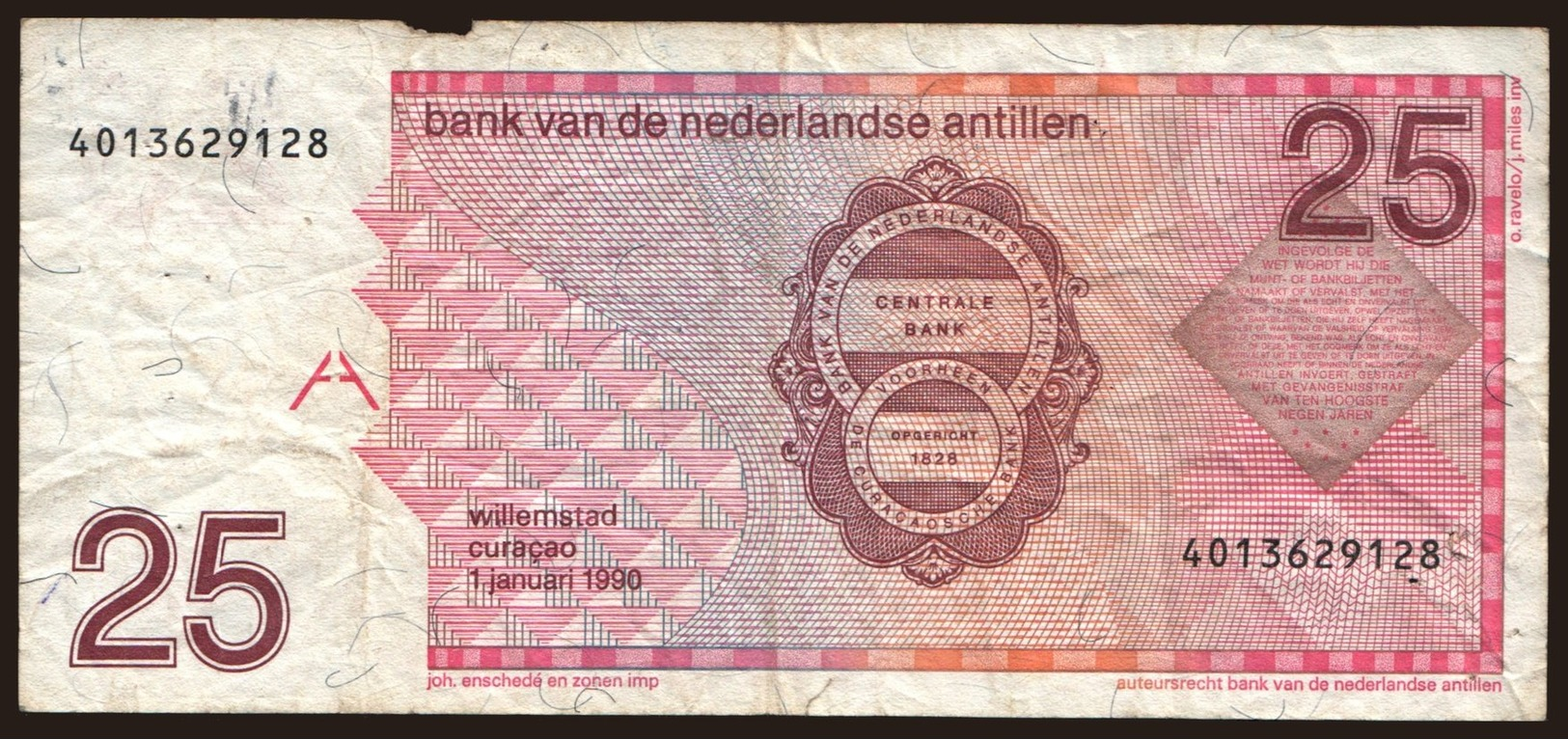 25 Gulden, 1990 - Netherlands Antilles (...-1986)