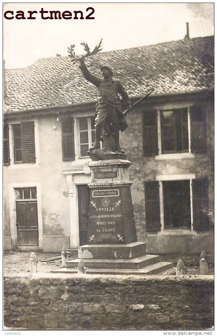 CARTE PHOTO : ONVILLE MONUMENT AUX MORTS 54 - Autres & Non Classés