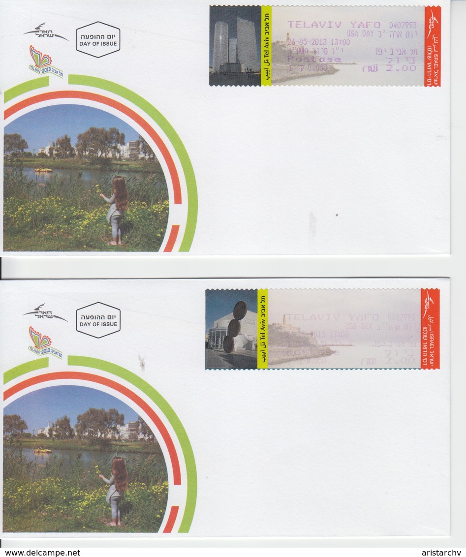 ISRAEL 2013 TEL AVIV STAMP EXHIBITION USA DAY ATM 5 FDC - FDC