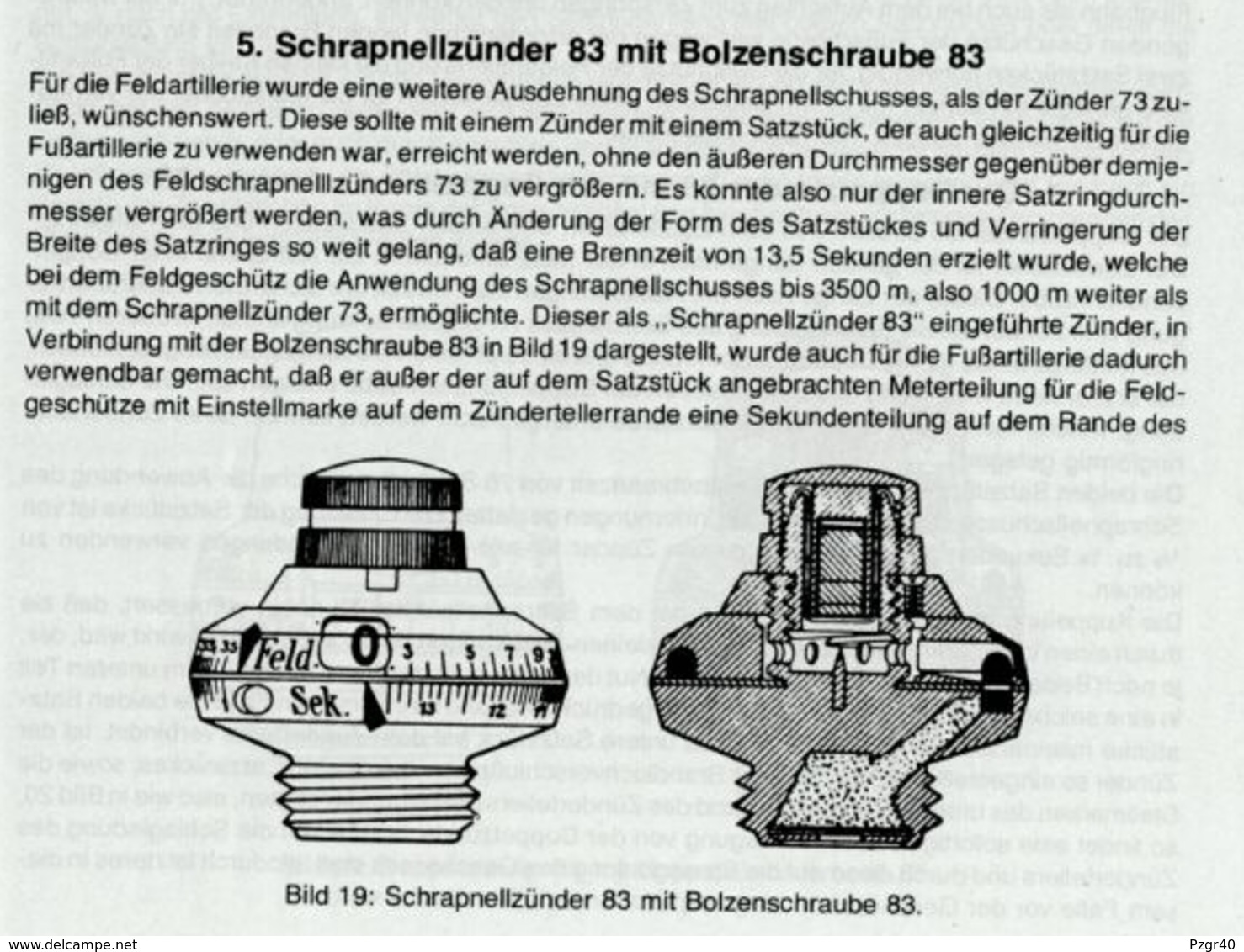 Fuze Schrapnellzünder 83 German shrapnel fusée Allemande