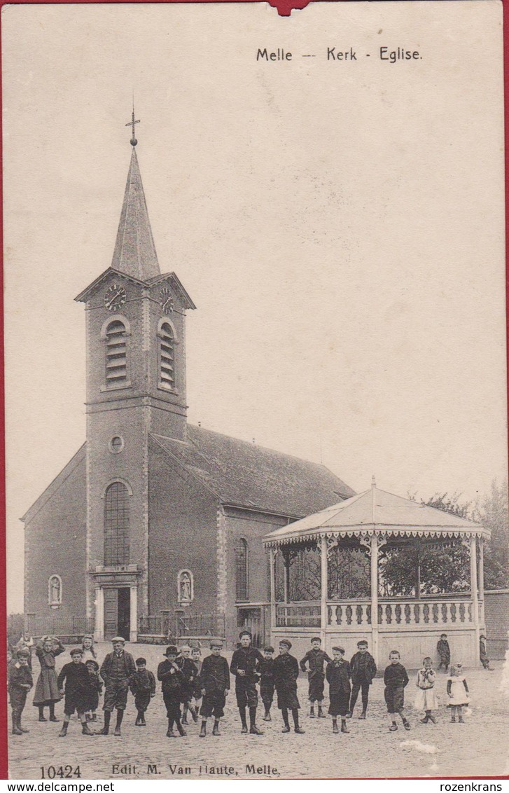 Melle Kerk Eglise Geanimeerd  (muizenhapje) ZELDZAAM - Melle