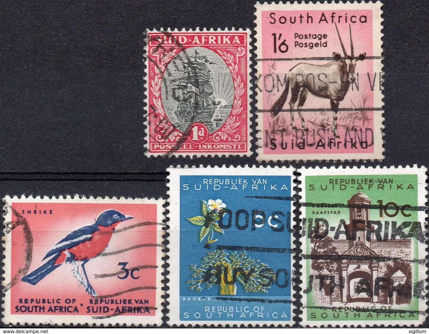 SUD AFRICA 1930/1973 - PICCOLO LOTTO - 5 VALORI USATI - (VEDI DESCRIZIONE INTERNA) - Used Stamps