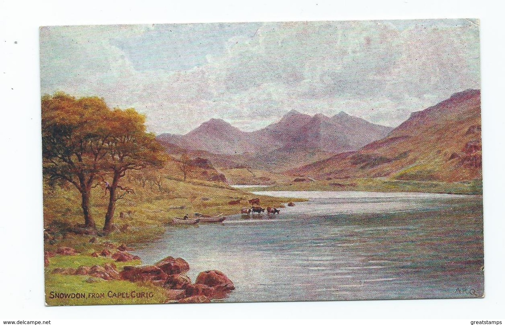 Wales Postcard A.r.quinton. Snowdon From Capel Curig Salmon Unused - Contea Sconosciuta