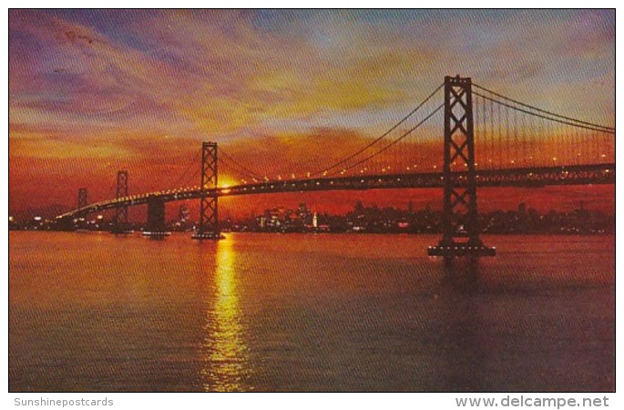 California San Francisco Bay Bridge At Sunset - San Francisco