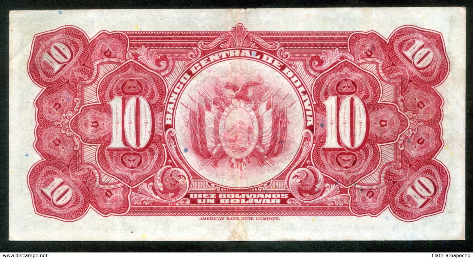 BOLIVIA BILLETES; 1928 - 10 BOLIVIANOS. - Bolivia