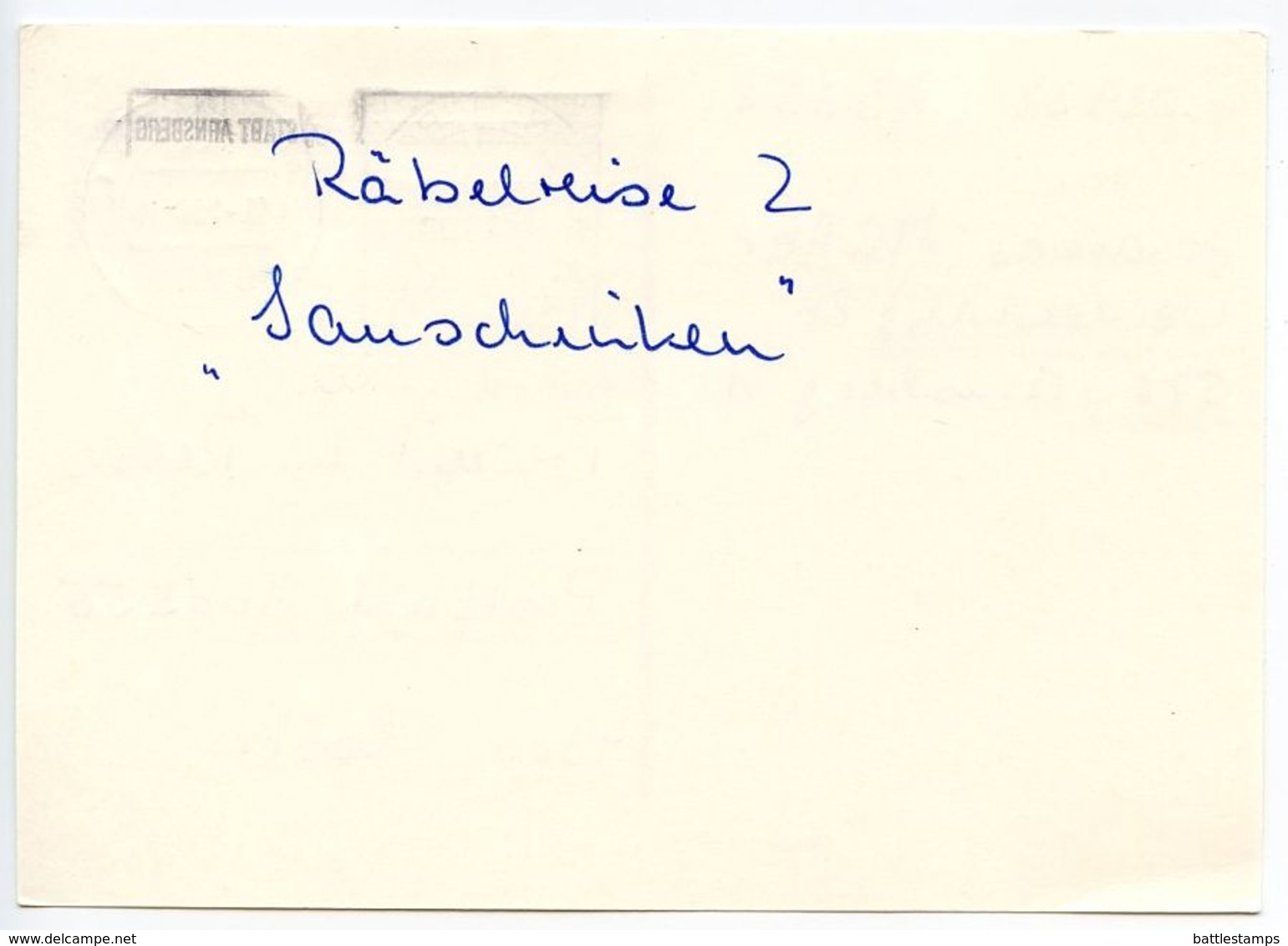 Germany 1990 60pf. Castle Postal Card Arnsberg To Essen, Slogan Cancel - Postcards - Used