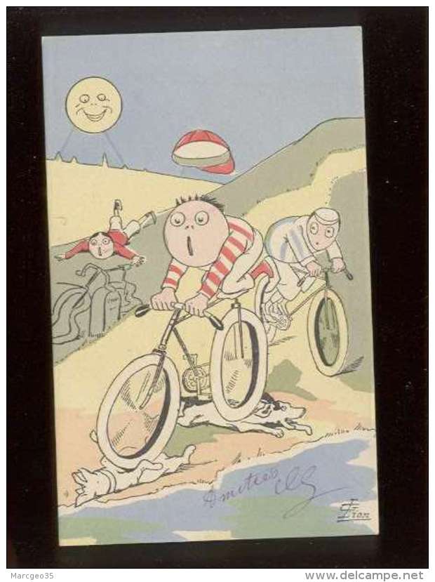 Vélo Cyclisme Illustrée Par G. Lion  Lune  Humouristique édit. P.L.  Précuseur - Lion