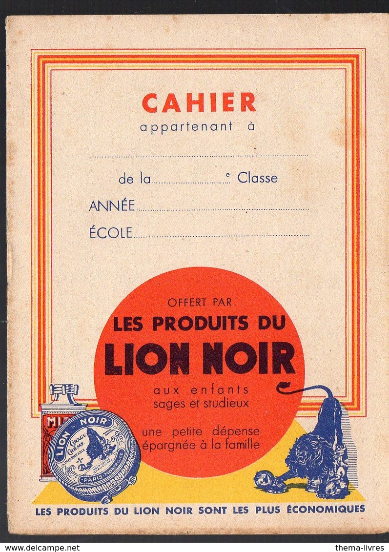 Petit Cahier D'écolier Offert Par LION NOIR (PPP8998) - L