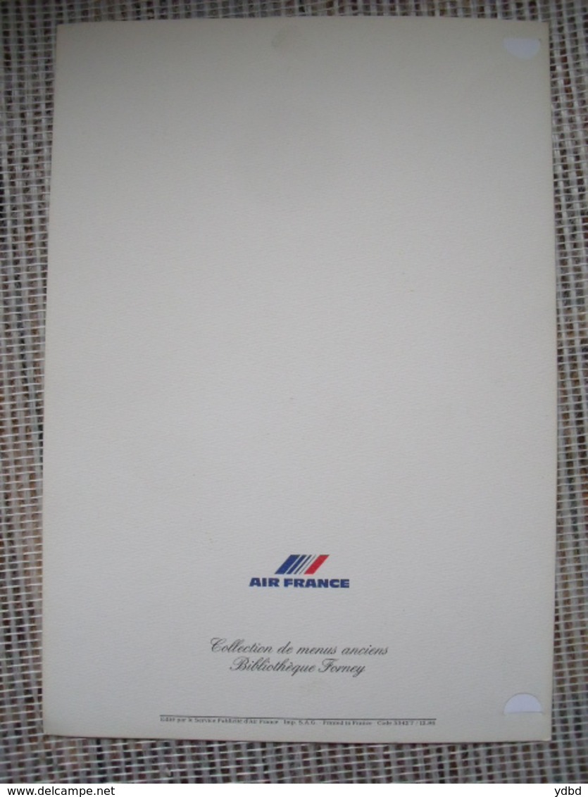 AIR FRANCE = UN ANCIEN MENU  PARIS - SANTIAGO - Menus