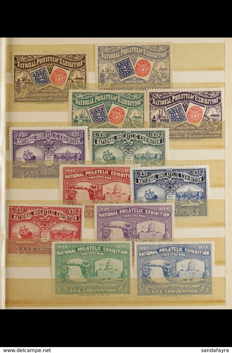 CINDERELLAS - STAMP EXHIBITIONS LABELS UNITED STATES 1910's-1970's Interesting Fine Mint (some Never Hinged) Collection  - Non Classés