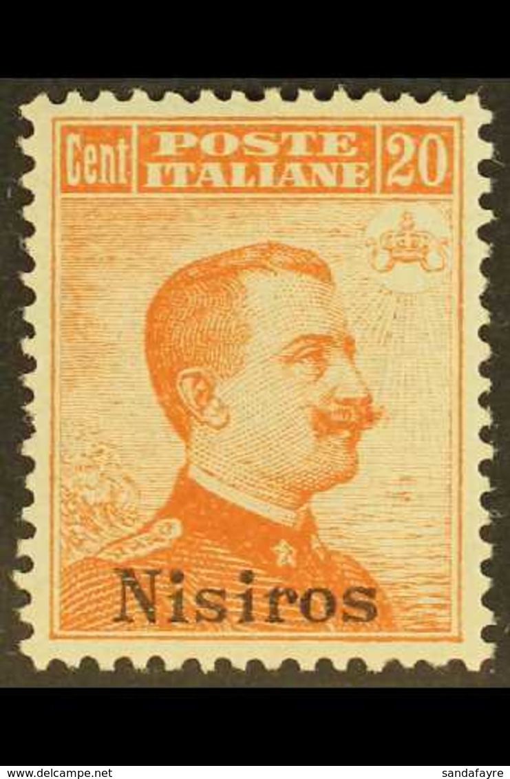 NISIROS 1917 20c Orange, No Watermark, Sassone 9, Mi 11VII, Never Hinged Mint, Good Centring. For More Images, Please Vi - Aegean