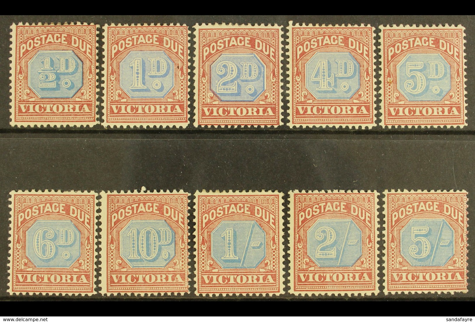 VICTORIA POSTAGE DUE 1890-94 Set Complete, SG D1/10, Fine Mint, Lovely Fresh Colours, The 5s With Short Perf (10 Stamps) - Altri & Non Classificati