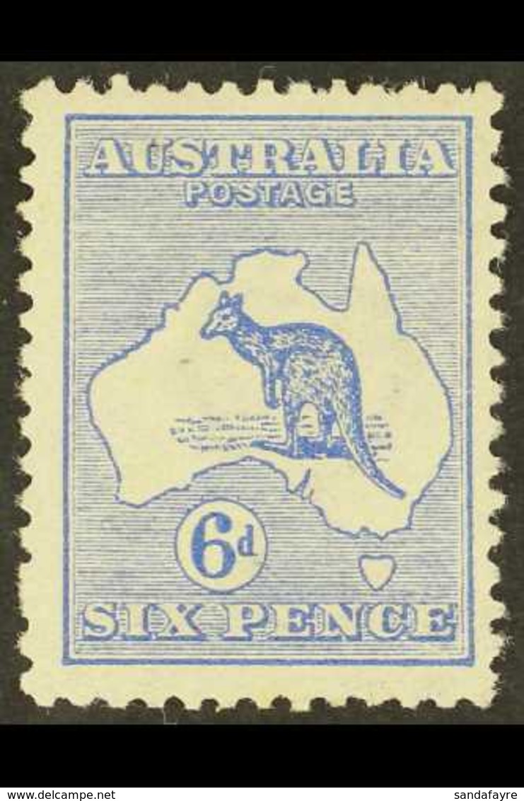 1913-14 6d Ultramarine Kangaroo, SG 9, Never Hinged Mint. For More Images, Please Visit Http://www.sandafayre.com/itemde - Sonstige & Ohne Zuordnung