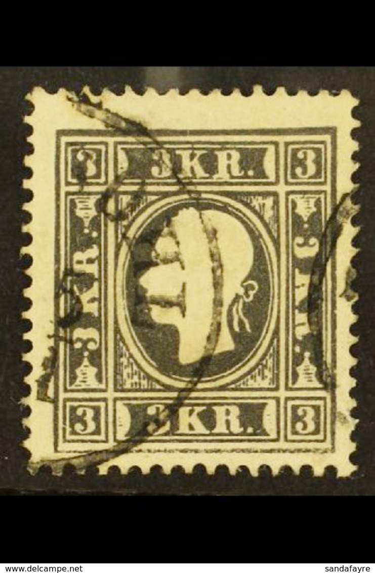 1858-59 3k Black Type Ib (Michel 11 Ib, SG 23), Fine Used, Very Fresh, Expertized A. Diena. For More Images, Please Visi - Other & Unclassified