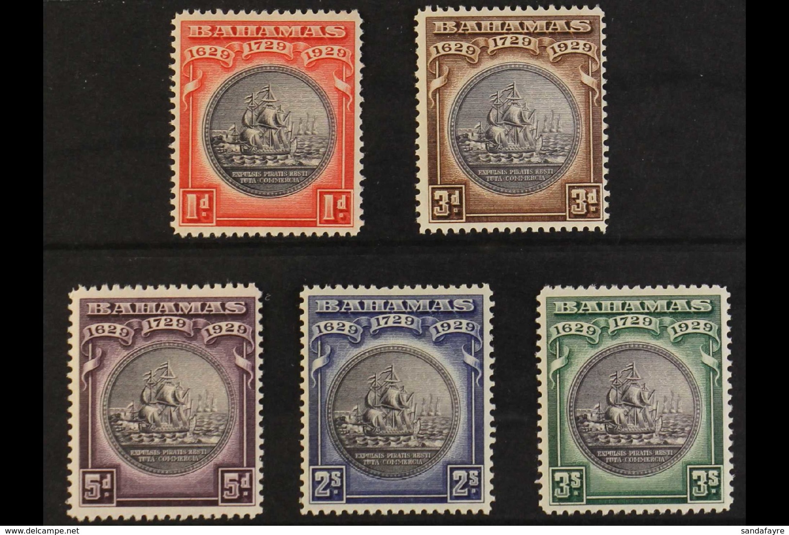 1930 Tercentenary Of Colony Set, SG 126/30, Fine Mint (5) For More Images, Please Visit Http://www.sandafayre.com/itemde - Other & Unclassified