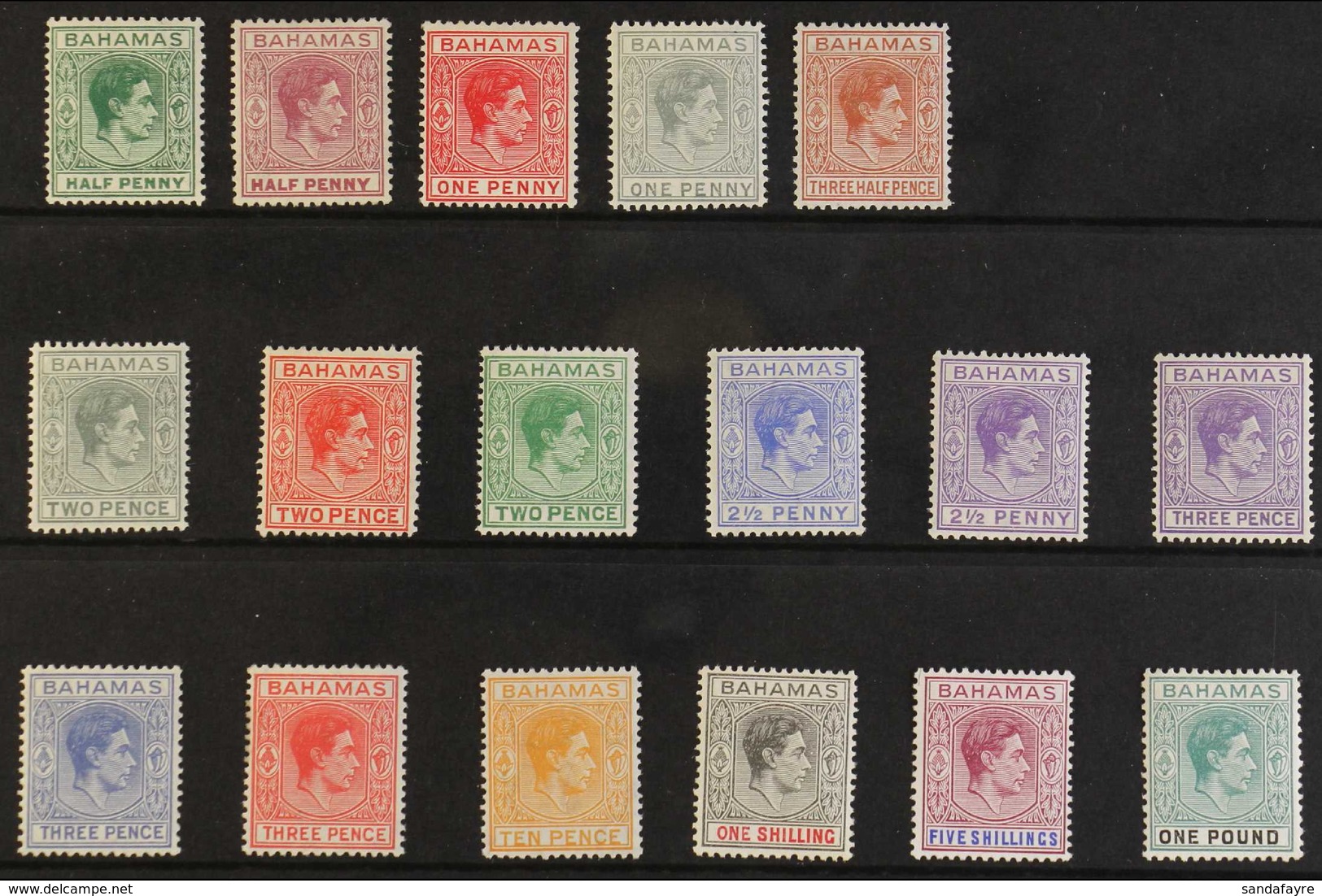 1938-52 Definitive "Basic" Complete Set, SG 149/57a, Fine Mint (17 Stamps) For More Images, Please Visit Http://www.sand - Other & Unclassified