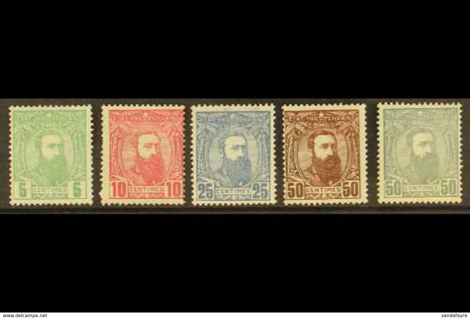 CONGO 1887-94 Set To Both 50c, COB 6/10, Fine Mint. (5 Stamps) For More Images, Please Visit Http://www.sandafayre.com/i - Other & Unclassified