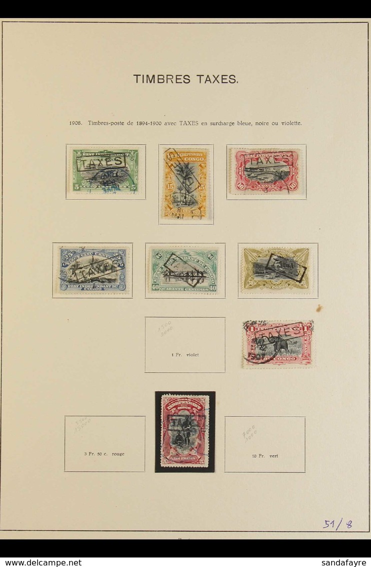 CONGO POSTAGE DUES 1908-57 Fine Mint Or Used Collection On Printed Album Pages, All Different, And Which Starts With A G - Other & Unclassified