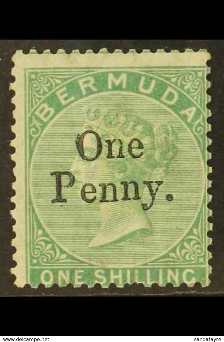1875 1d On 1s, SG 17, Fresh Mint With Large Part Original Gum. For More Images, Please Visit Http://www.sandafayre.com/i - Bermuda