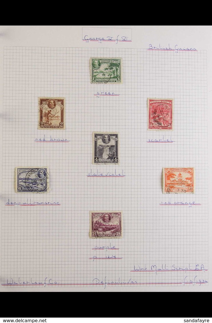 1937-52 KGVI VERY FINE USED AWESOME SPECIALISED COLLECTION! Displayed In An Album With Expertly Annotated Album Pages, T - British Guiana (...-1966)