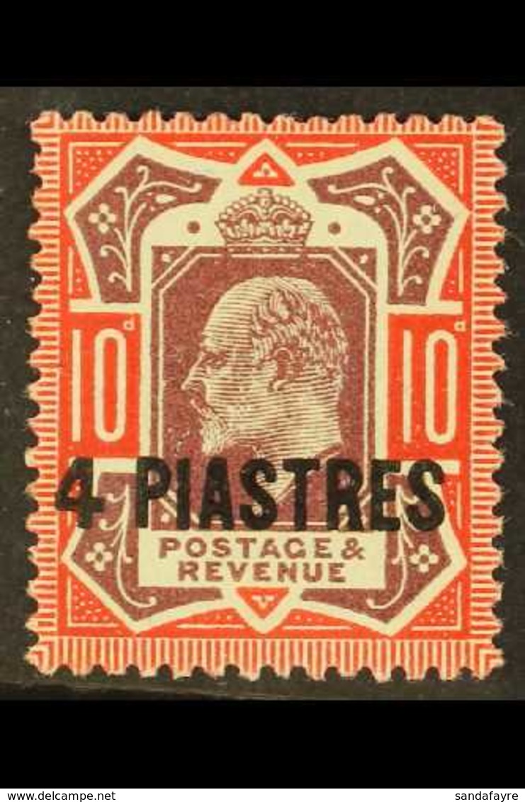 1911-13 4pi On 10d Dull Reddish Purple & Aniline Pink, SG 31a, Very Fine Mint. For More Images, Please Visit Http://www. - British Levant