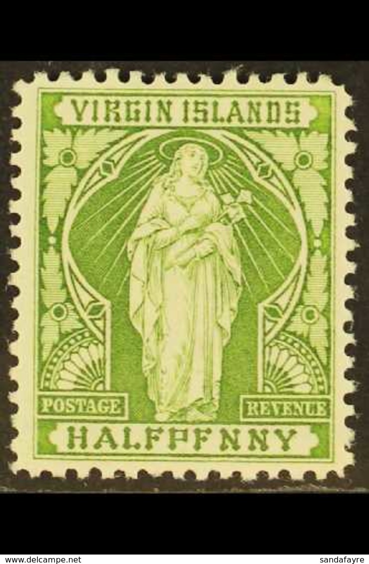 1899 ½d Yellow-green, Error "HALFPFNNY", SG 43a, Fine Mint. For More Images, Please Visit Http://www.sandafayre.com/item - British Virgin Islands