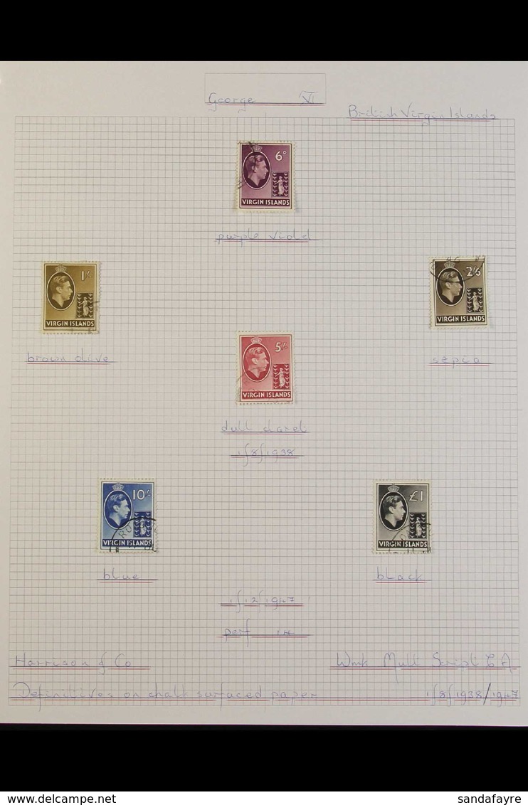 1937-52 KGVI VERY FINE USED - AWESOME SPECIALISED COLLECTION! Displayed On Expertly Annotated Album Pages, This Super Co - Iles Vièrges Britanniques