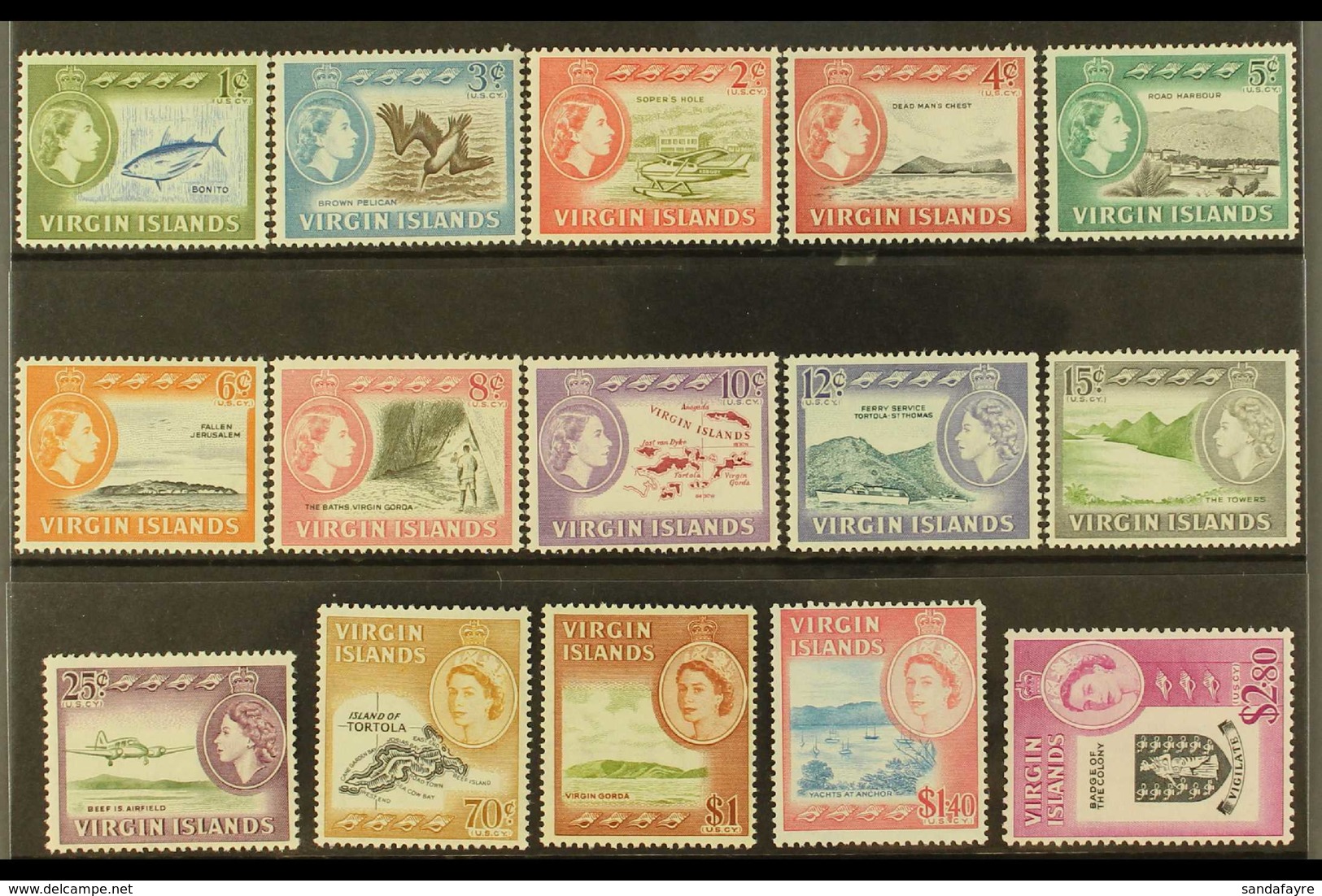 1964-68 Pictorials Complete Set, SG 178/92, Very Fine Never Hinged Mint, Fresh. (15 Stamps) For More Images, Please Visi - British Virgin Islands