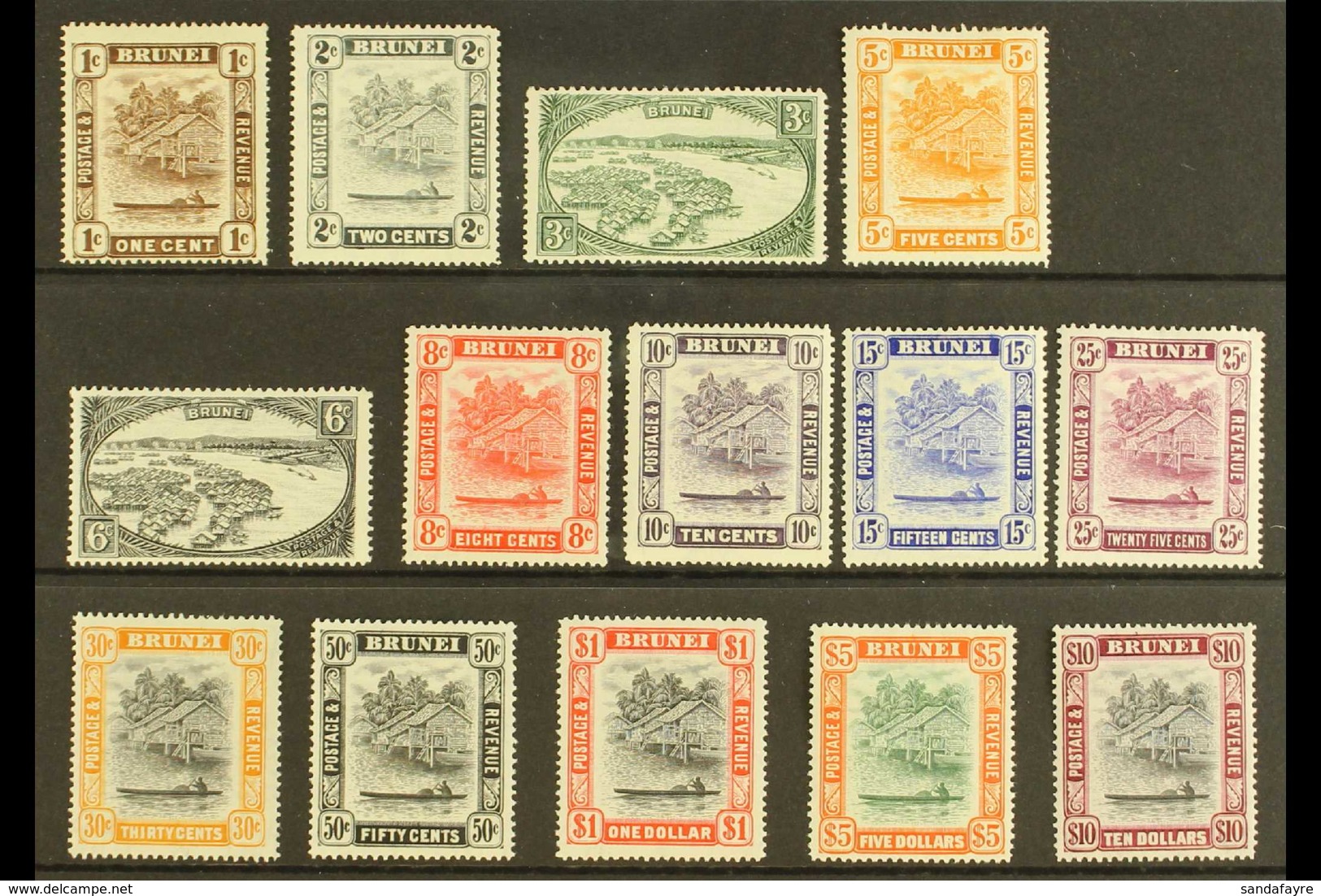 1947-52 New Colour Definitive Set, SG 79/92, Fine Mint (14 Stamps) For More Images, Please Visit Http://www.sandafayre.c - Brunei (...-1984)