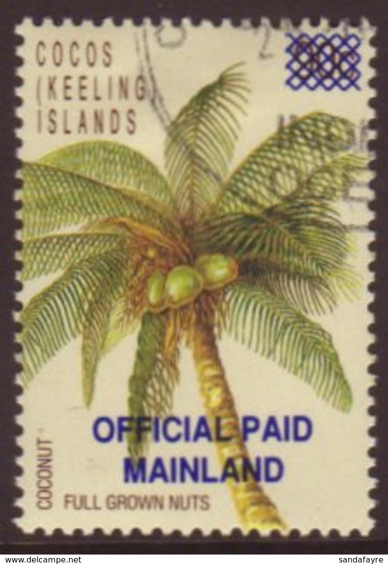OFFICIAL 1991 (43c) On 90c Coconut Palm, SG O1, Very Fine Used. For More Images, Please Visit Http://www.sandafayre.com/ - Cocos (Keeling) Islands