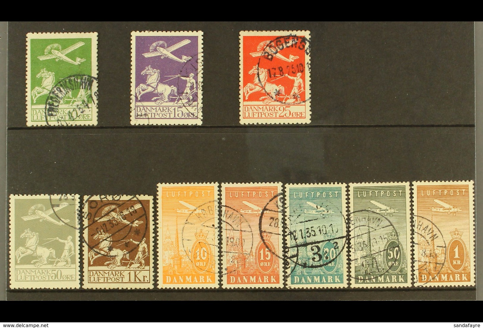 1925-34 USED AIR POST COLLECTION A Complete Range Including 1925 Set (Mi 143/45), 1929 Set (Mi 180/81) & 1934 Set (Mi 21 - Other & Unclassified
