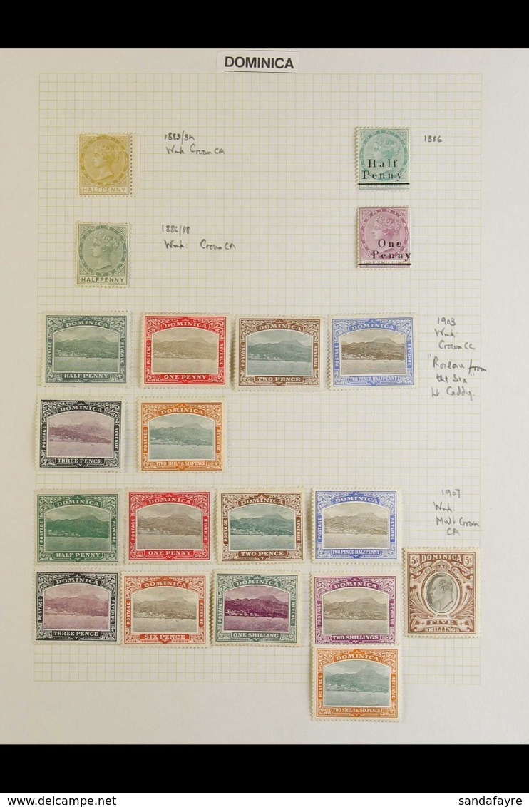 1883-1935 ATTRACTIVE MINT COLLECTION On Album Pages. All Different, Includes 1886 ½d On 6d & 1d On 1s, 1903-07 Range To  - Dominica (...-1978)